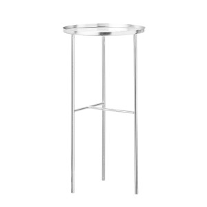 Filigranowy wysoki stoliczek kawowy metal chrom