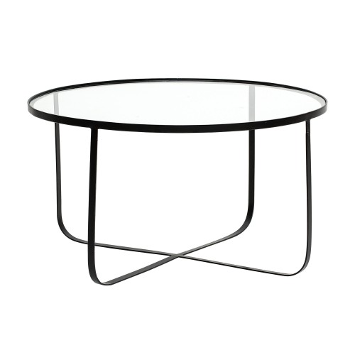 Minimalistyczny czarny metalowy stolik