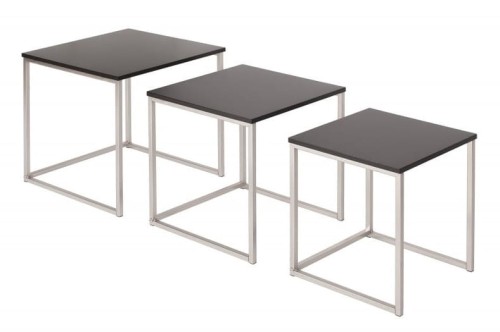 Invicta zestaw 3 stolików czarnych New Elements Invicta