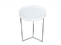 Stolik Modular z białym blatem podstawa chrom Invicta