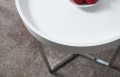 Stolik Modular z białym blatem podstawa chrom Invicta