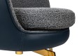 Fotel obrotowy Toro szara tkanina boucle, ekoskóra