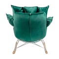 Fotel bujany Swing Velvet ciemny zielony