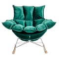 Fotel bujany Swing Velvet ciemny zielony