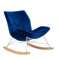 Fotel bujany Swing Velvet granatowy