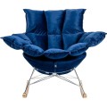 Fotel bujany Swing Velvet granatowy