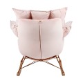 Fotel bujany Swing Velvet pudrowy róż