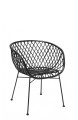 Rattanowy czarny fotel tarasowy Kama