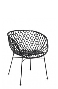 Rattanowy czarny fotel tarasowy Kama