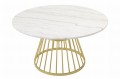 Okrągły stolik kawowy Round blat marmur złota podstawa