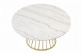 Okrągły stolik kawowy Round blat marmur złota podstawa