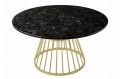 Okrągły stolik kawowy Round blat granit złota podstawa