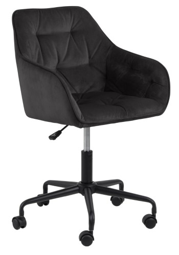 Aksamitny pikowany fotel biurowy Brooke ciemny szary
