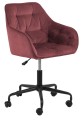 Aksamitny pikowany fotel biurowy Brooke bordowy