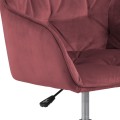 Aksamitny pikowany fotel biurowy Brooke bordowy