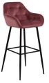 Aksamitny pikowany stołek barowy Brooke bordowy