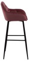 Aksamitny pikowany stołek barowy Brooke bordowy