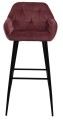 Aksamitny pikowany stołek barowy Brooke bordowy