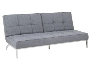 Sofa Perugia jasno szara na chromowanych nóżkach