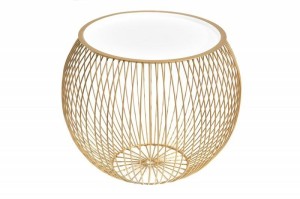 Stolik Storage II 51 cm złota podstawa biały blat