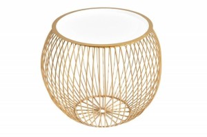 Stolik Storage II 41 cm złota podstawa biały blat