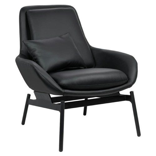 Fotel Lazy czarny ekoskóra