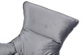 Miękki poduszkowy fotel Otilia szary welur
