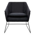 Nowoczesny fotel czarny aksamit Emma