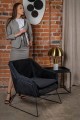 Nowoczesny fotel czarny aksamit Emma