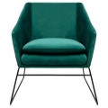 Nowoczesny fotel aksamit butelkowa zieleń Emma