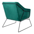 Nowoczesny fotel aksamit butelkowa zieleń Emma