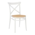 Białe krzesło z siedziskiem z plecionki wiedeńskiej Moreno