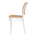 Białe krzesło z imitacji plecionki wiedeńskiej Antonio