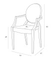 Krzesło Duch z podłokietnikami transparentne