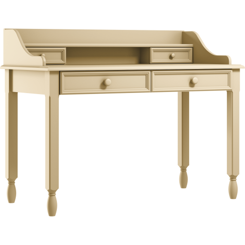 Biurko Sofi z szufladami i nadstawką kremowe