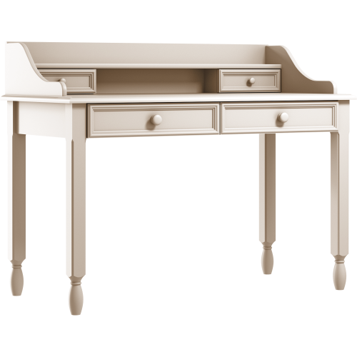 Biurko Sofi z szufladami i nadstawką w kolorze kości słoniowej