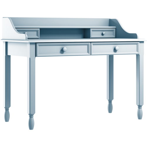 Biurko Sofi z szufladami i nadstawką błękitne