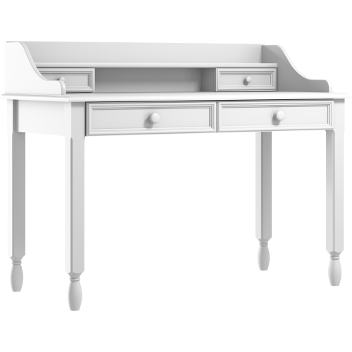 Biurko Sofi z szufladami i nadstawką białe