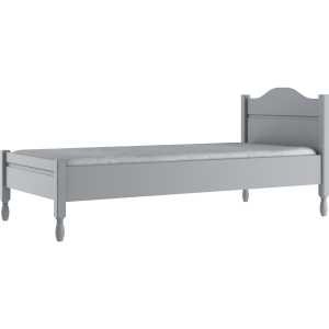 Grafitowe łóżko Sofi z dekoracyjnymi nóżkami  