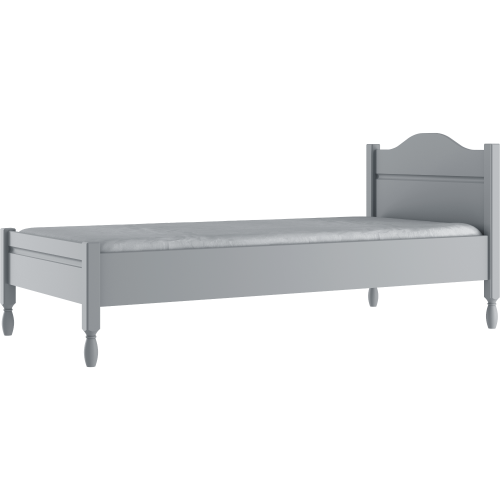 Grafitowe łóżko Sofi z dekoracyjnymi nóżkami  