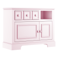 Różowa komoda dziecięca Sofi z szafkami     