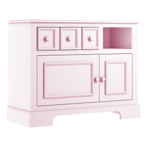 Różowa komoda dziecięca Sofi z szafkami     