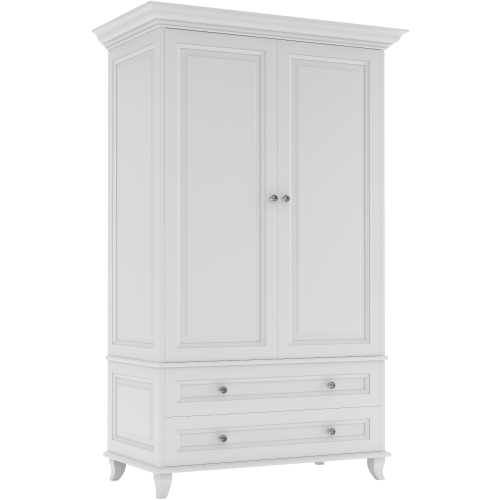 Szafa Charlotte z frezowaniami i 2 dolnymi szufladami szara