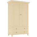 Szafa Charlotte z frezowaniami i 2 dolnymi szufladami  kremowa
