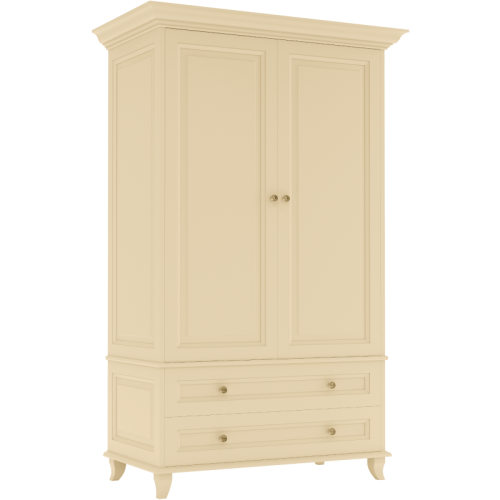 Szafa Charlotte z frezowaniami i 2 dolnymi szufladami  kremowa