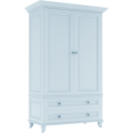 Szafa Charlotte z frezowaniami i 2 dolnymi szufladami błękitna