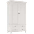 Szafa Charlotte z frezowaniami i 2 dolnymi szufladami  kolor kości słoniowej