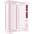 Szafa dwudrzwiowa Sofi uzupełniona szufladkami różowa