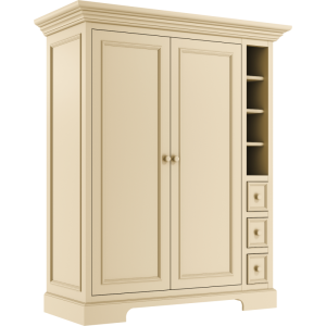 Szafa dwudrzwiowa Sofi z uzupełniona szufladkami kremowa