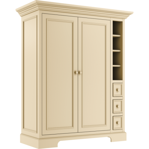 Szafa dwudrzwiowa Sofi z uzupełniona szufladkami kremowa